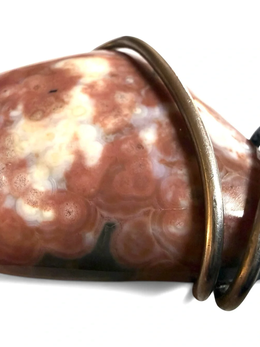 Madagascar Ocean Jasper Red Orbicular Sterling Silver Artisan Pendant Necklace